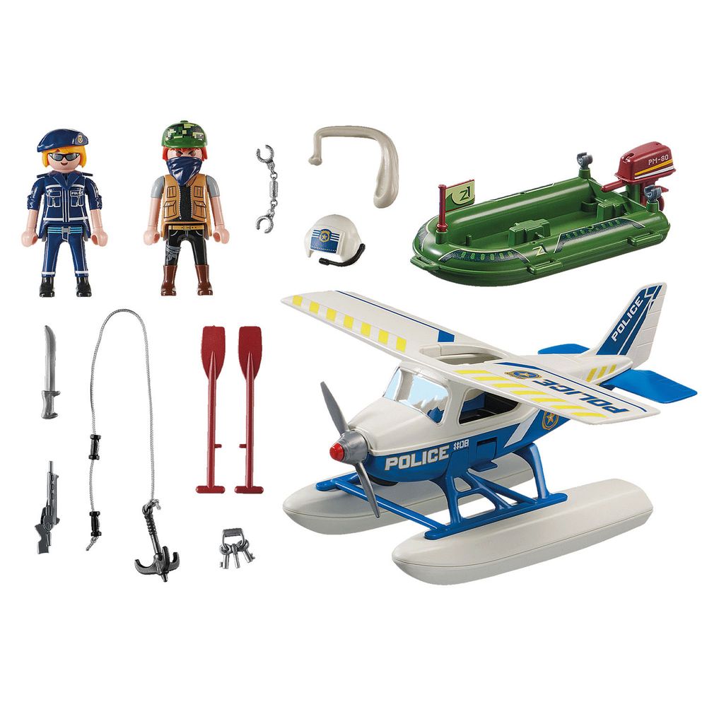Playmobil - Police Seaplane Playset - 33 Pcs