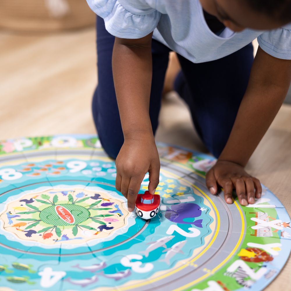 Melissa & Doug Tracks Floor Puzzle - Round The Shore - 48 Pcs
