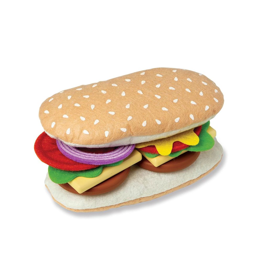 Melissa & Doug Slice & Stack Sandwich Counter Pretend Playset - Multicolor - 56 Pcs