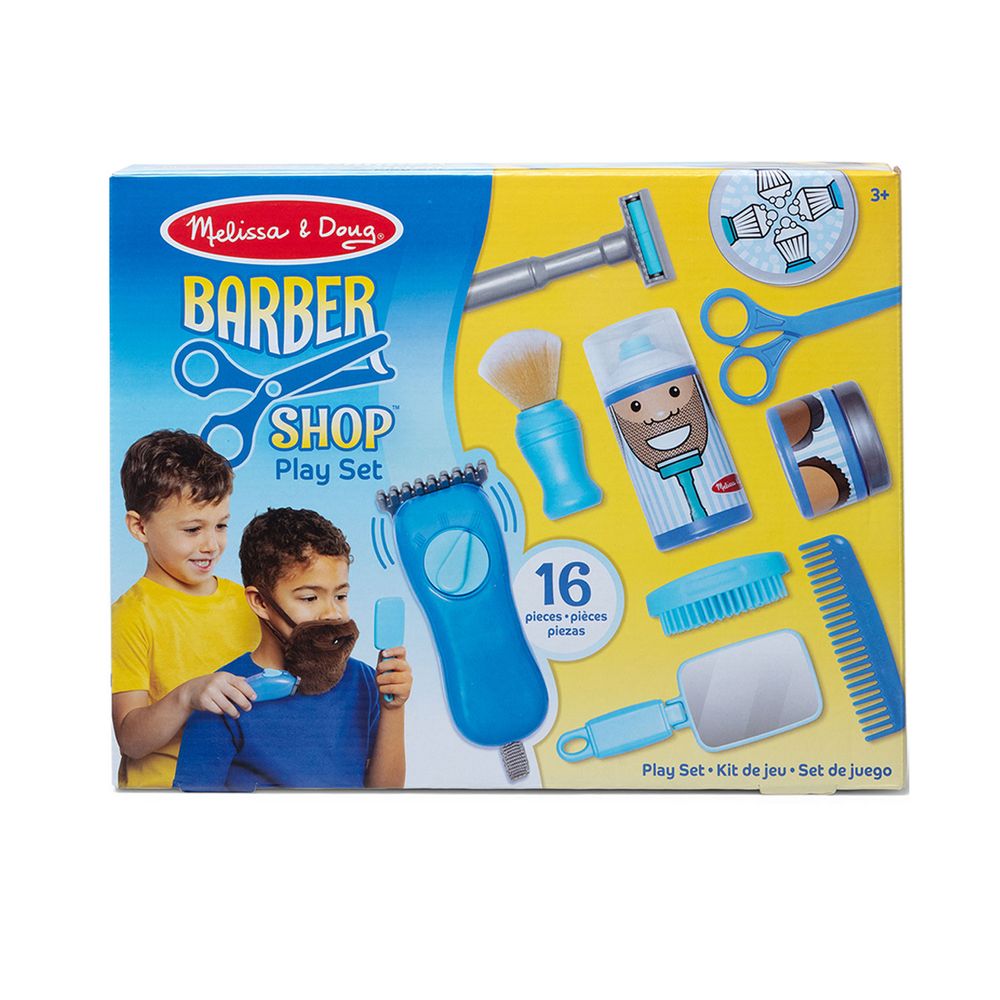 Melissa & Doug Barber Shop Pretend Playset - Multicolor - 16 Pcs