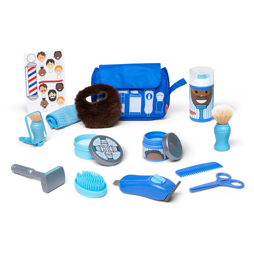 Melissa & Doug Barber Shop Pretend Playset - Multicolor - 16 Pcs
