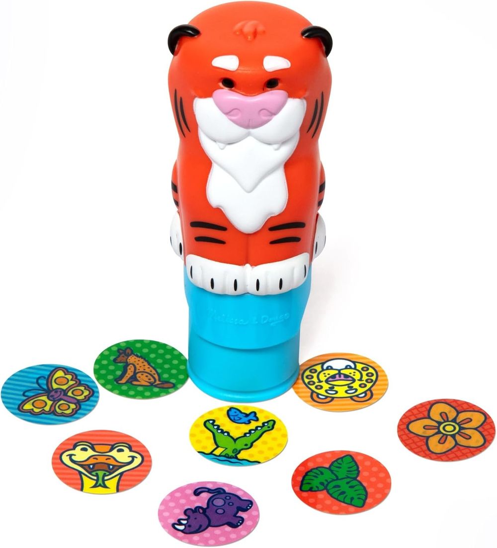 Melissa & Doug Sticker Wow! Stamper, Mini Activity Pad & Refill Sticker Set - Tiger