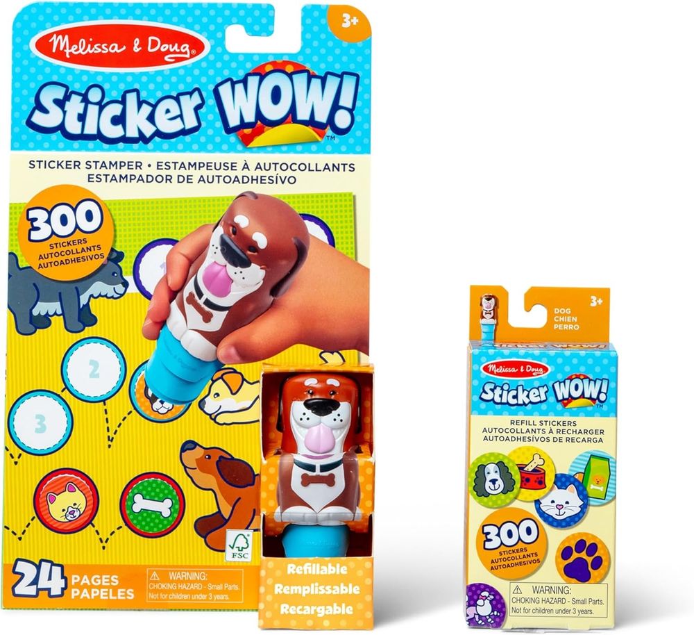 Melissa & Doug Sticker Wow! Stamper, Activity Pad & Refill Sticker Set - Dog