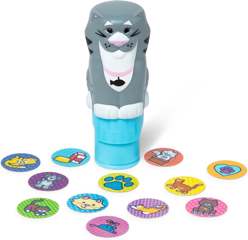 Melissa & Doug Sticker Wow! Stamper, Mini Activity Pad & Refill Sticker Set - Cat