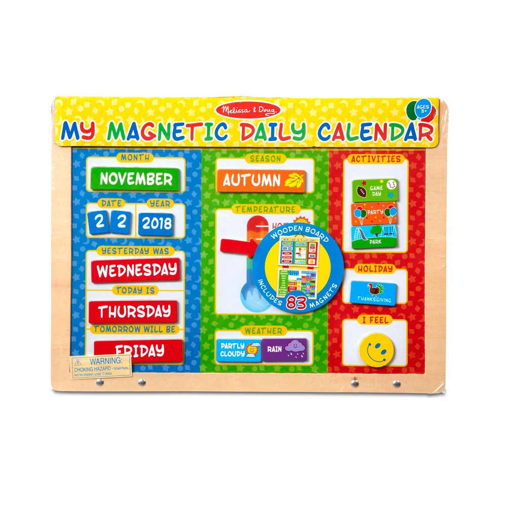 Melissa & Doug My Magnetic Daily Calendar Wooden Learning Toy - Multicolor