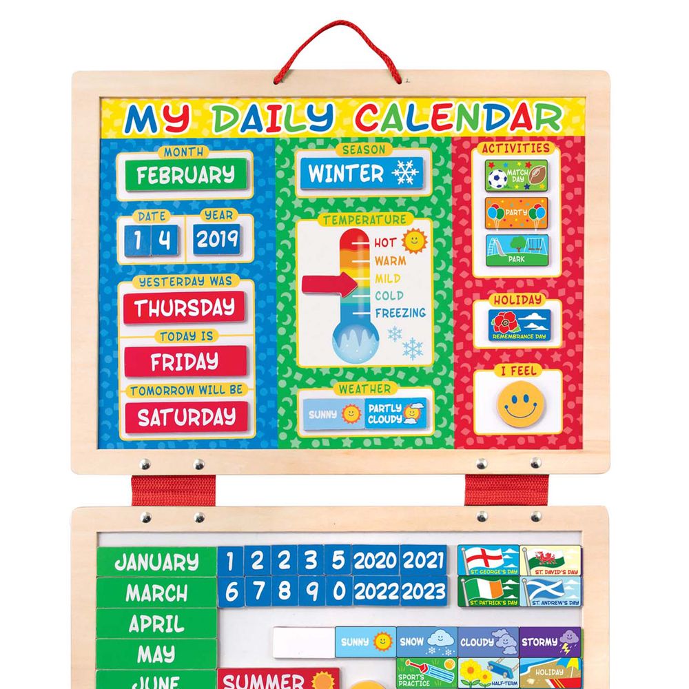 Melissa & Doug My Magnetic Daily Calendar Wooden Learning Toy - Multicolor