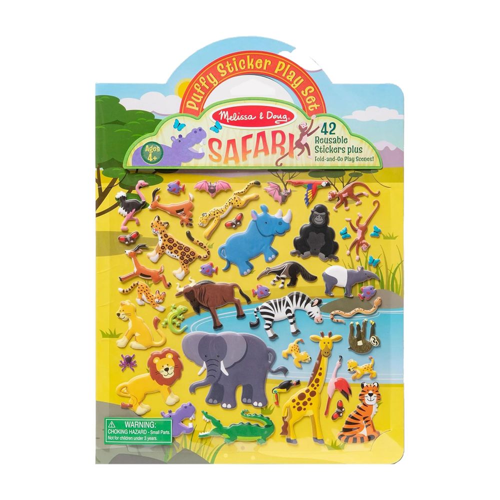 Melissa & Doug - Reusable Puffy Sticker Play Set - Safari - 42 Pcs