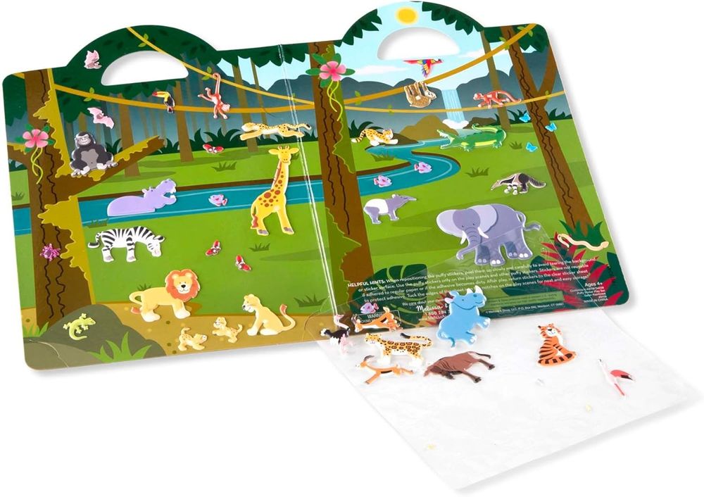 Melissa & Doug - Reusable Puffy Sticker Play Set - Safari - 42 Pcs