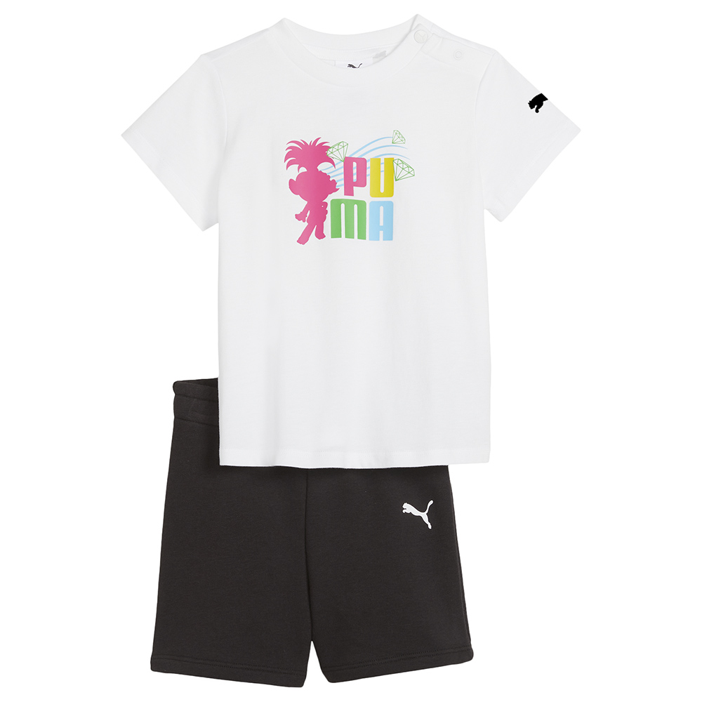 Puma X Trolls Minicats T-Shirt & Shorts - Black/White - 2 Pcs
