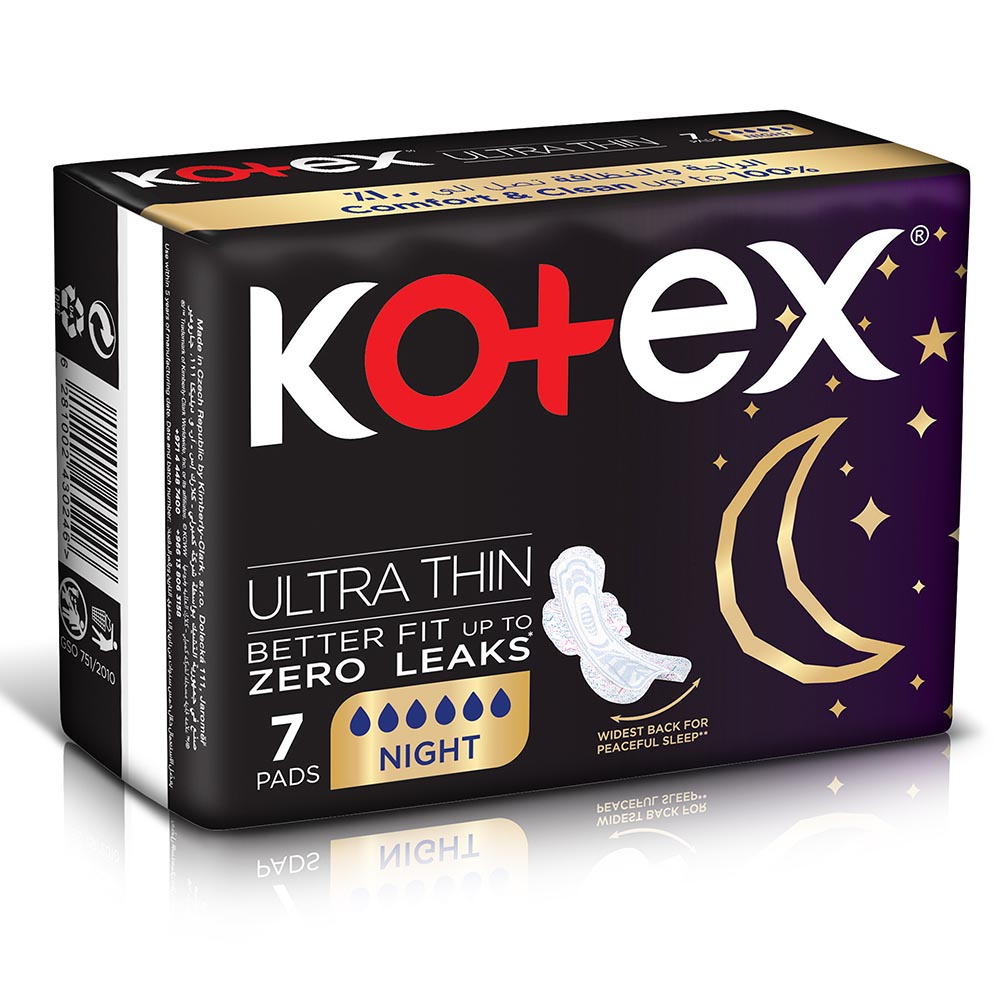 Kotex - Ultra Thin Night Sanitary Pads With Wings - Pack of 14 - 98pcs