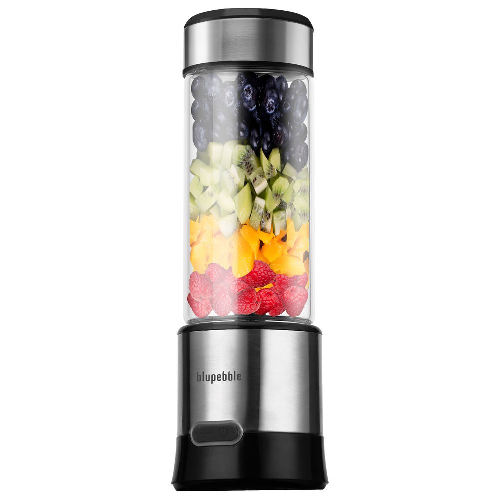 Blupebble Portable Rechargeable Blender With 6 Blades - 450ml - Grey