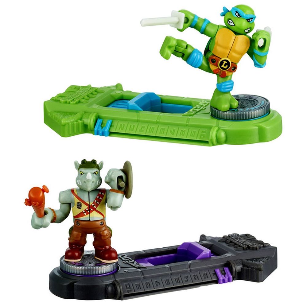 Akedo - TMNT S1 Leonardo vs Rocksteady Figure - 2pcs