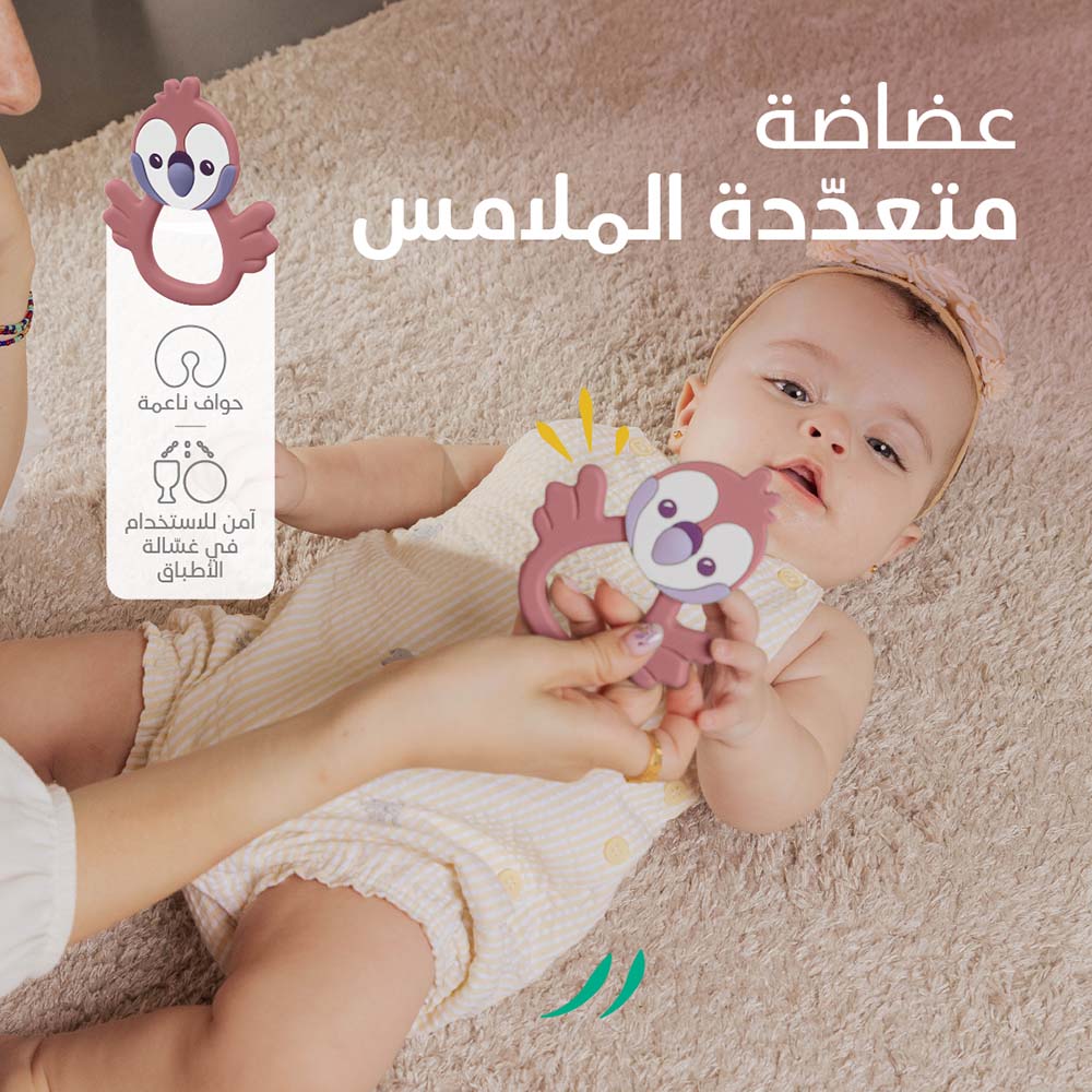 بيمبلي - عضاضة سيليكون - عدد 2 - زهري
