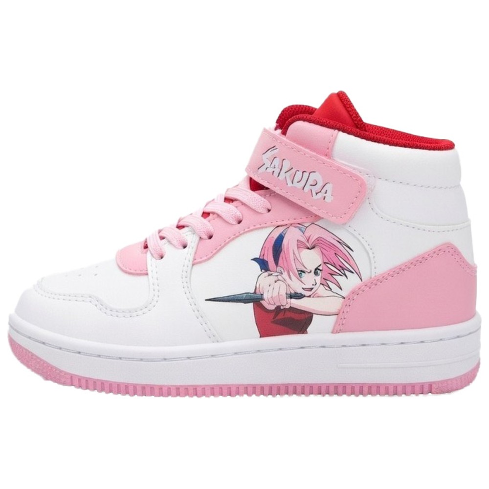 Naruto - Girl's Sakura Haruno High-Top Hook And Loop Sneakers - Pink