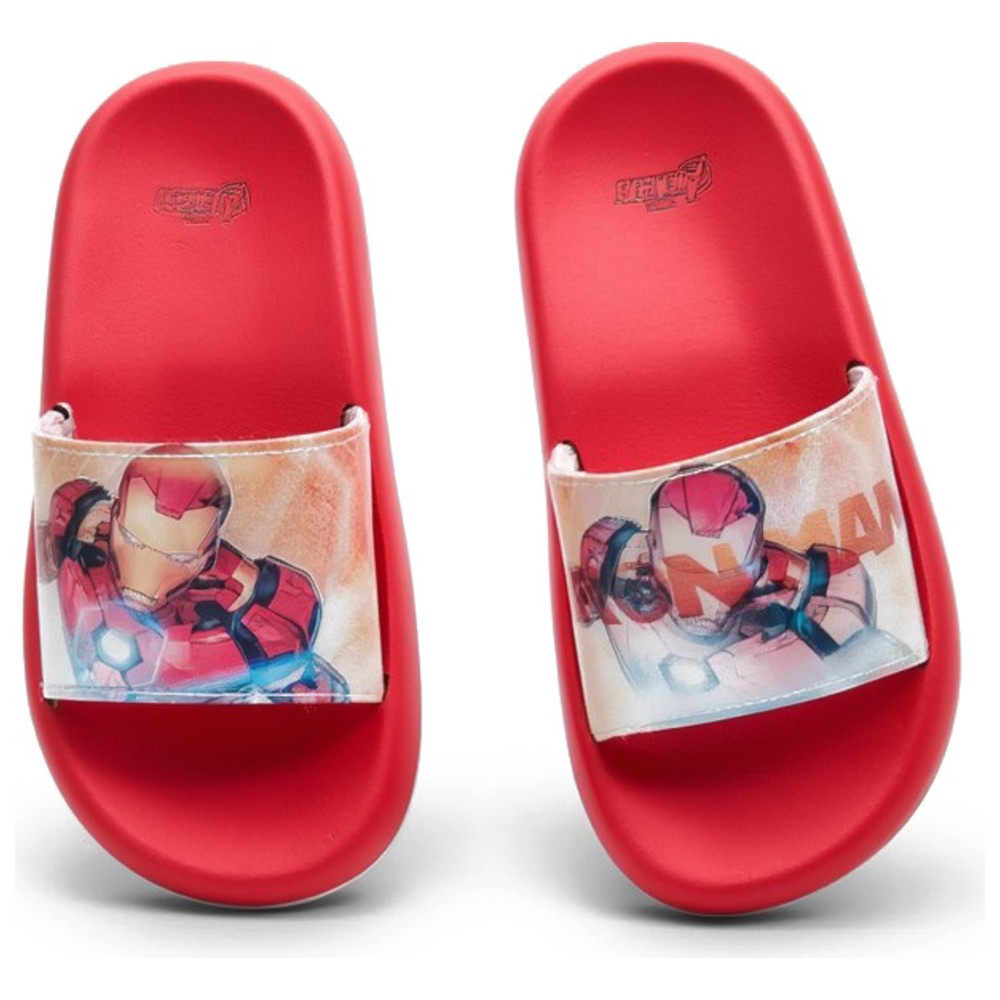 Avengers - Boy's Iron Man Slip-On Sliders - Red