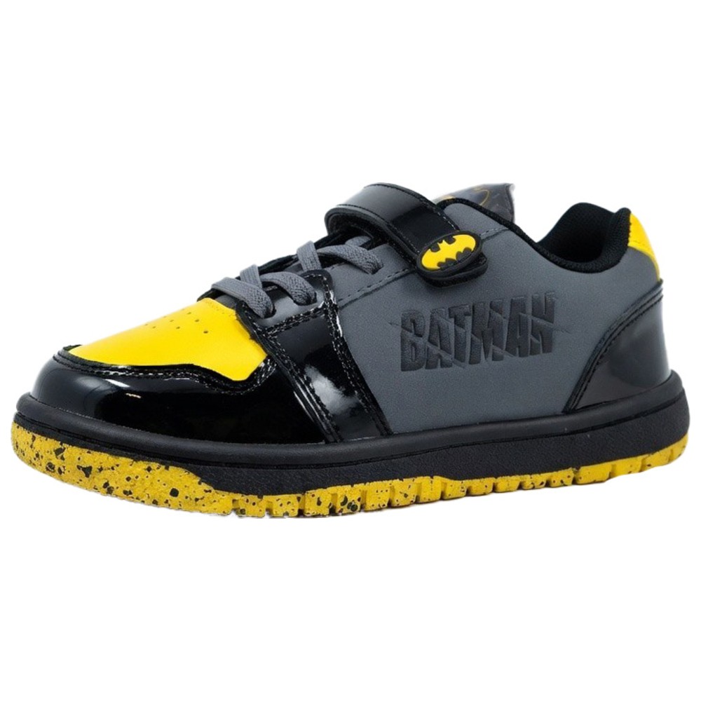 Batman - Boy's Sneakers With Hook And Loop Strap - Black/Yellow