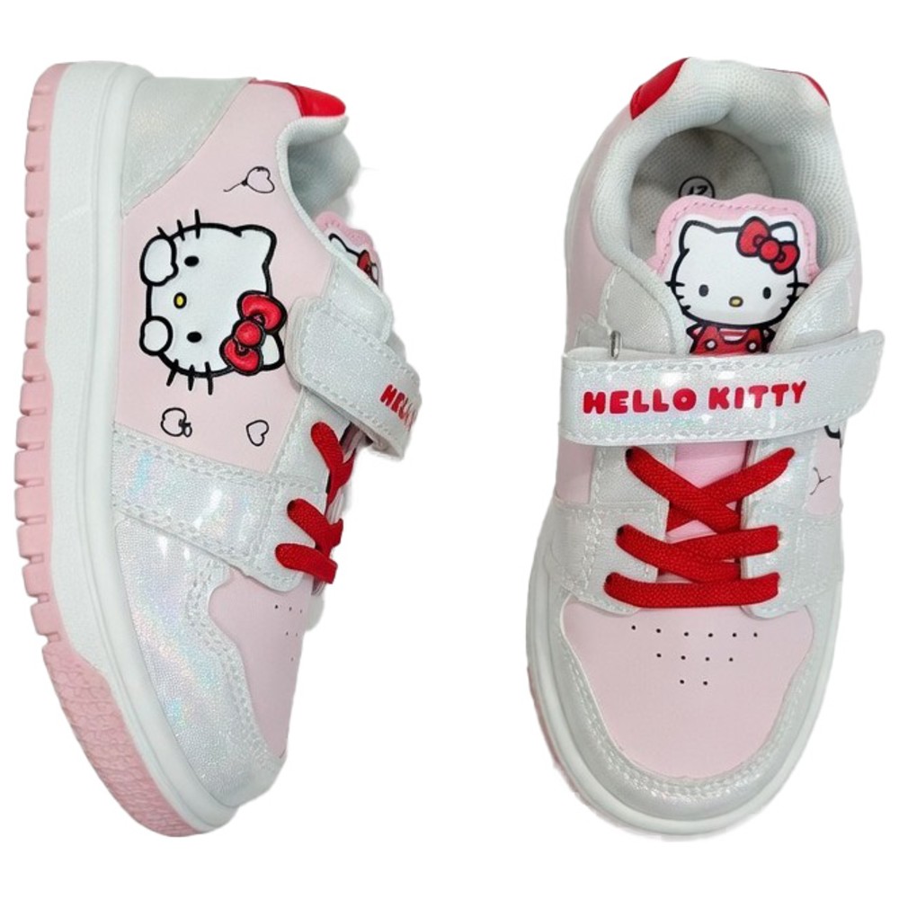 Hello Kitty - Girl's Hook And Loop Sneakers - Pink