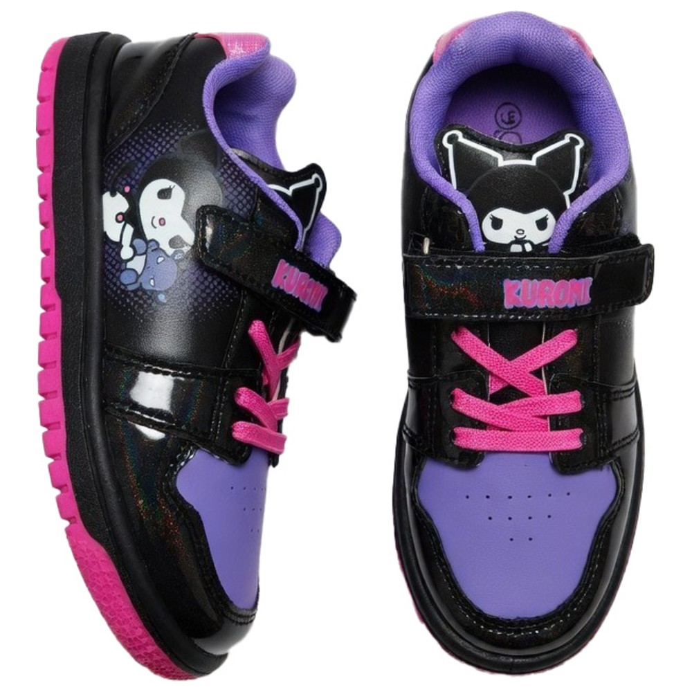 Kuromi - Girl's Hook And Loop Sneakers - Purple