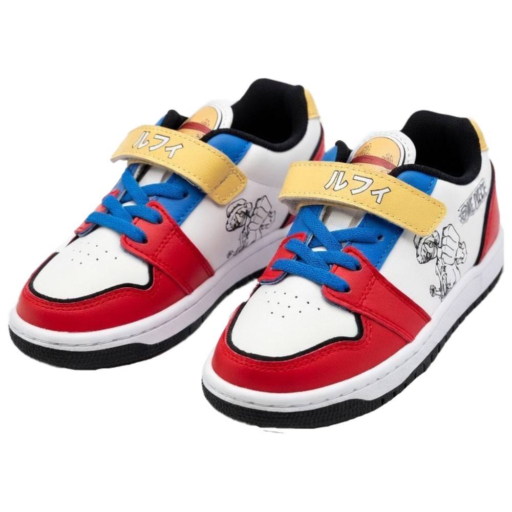 One Piece - Boy's Hook And Loop Sneakers - Red
