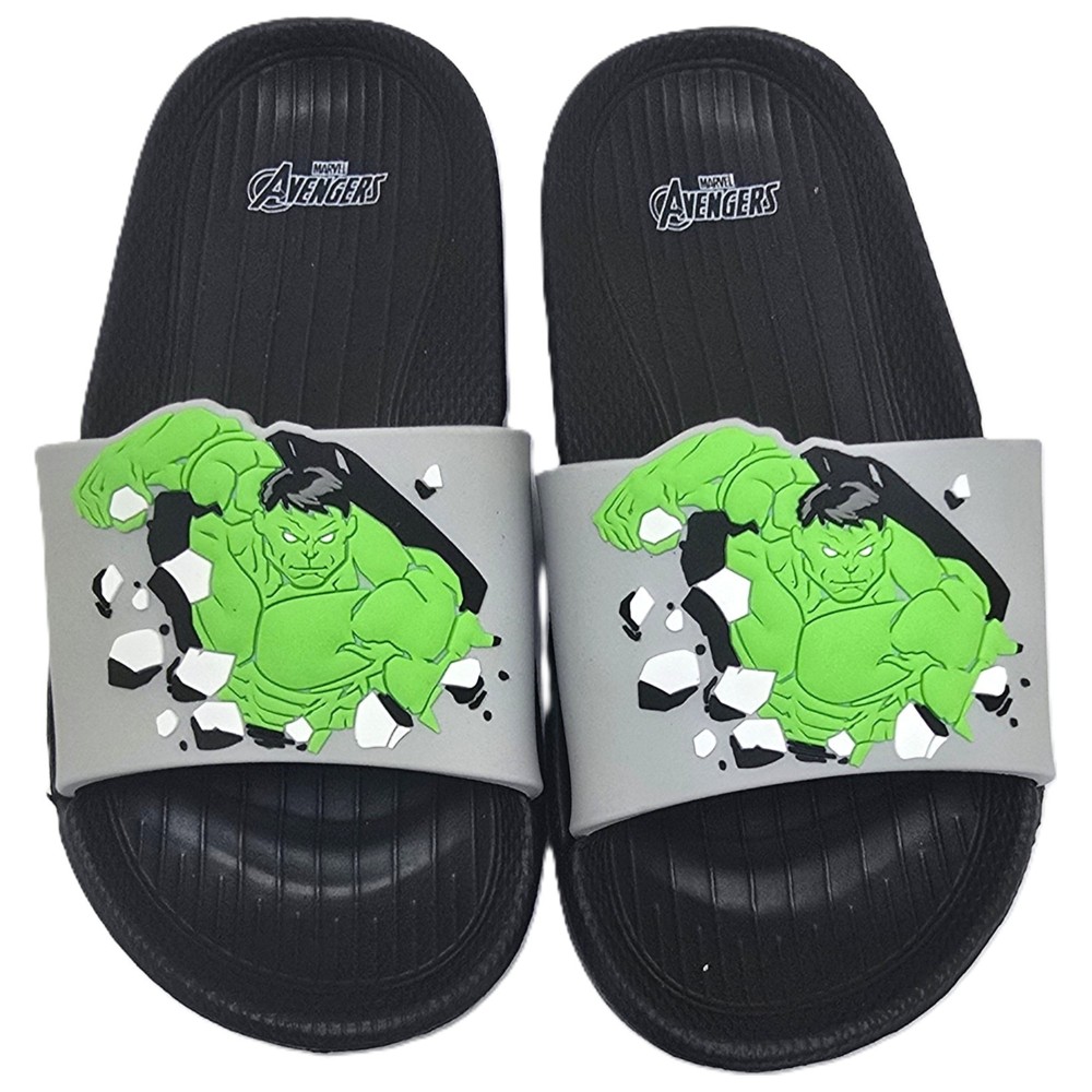 Avengers - Boy's Hulk Slip-On Sliders - Green