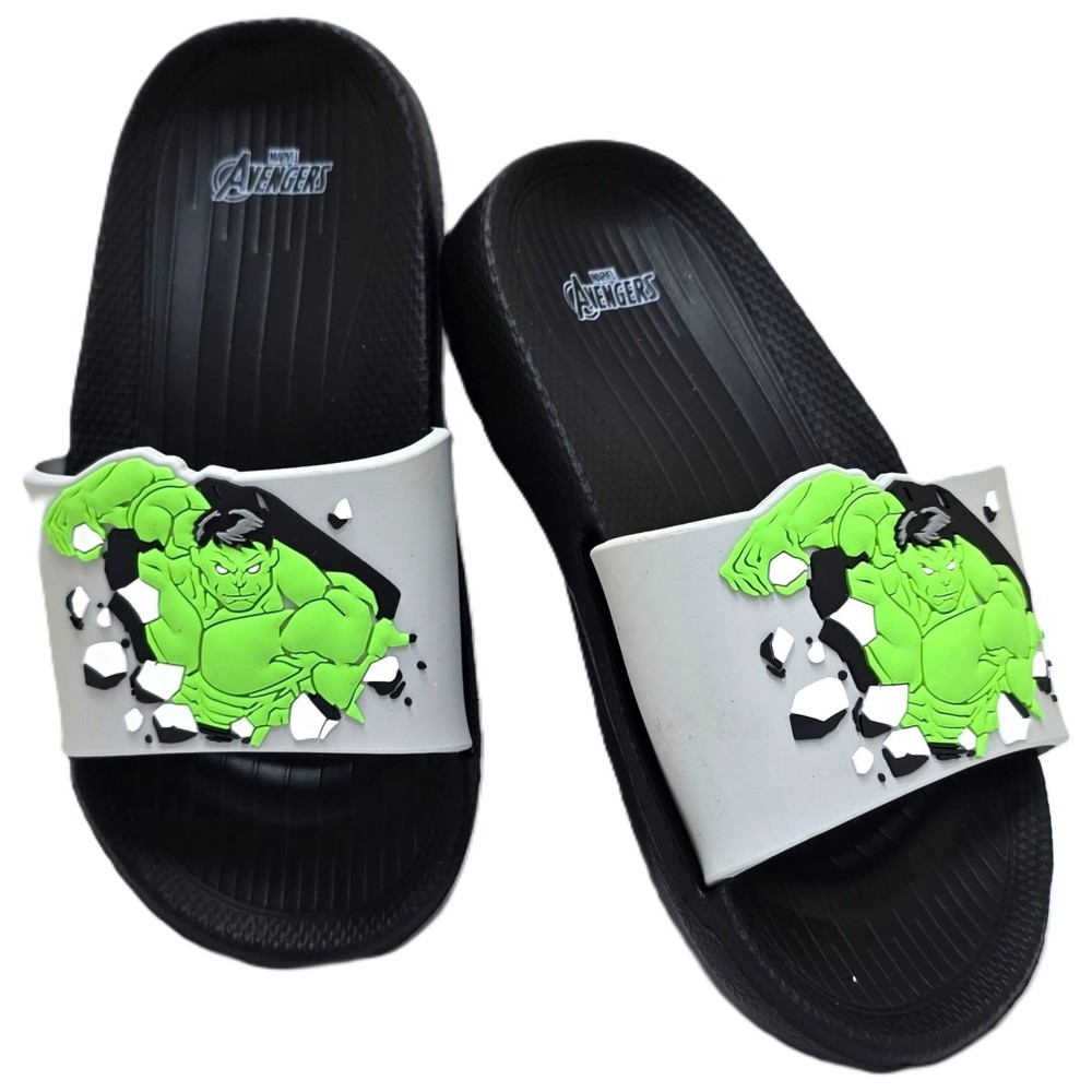 Avengers - Boy's Hulk Slip-On Sliders - Green