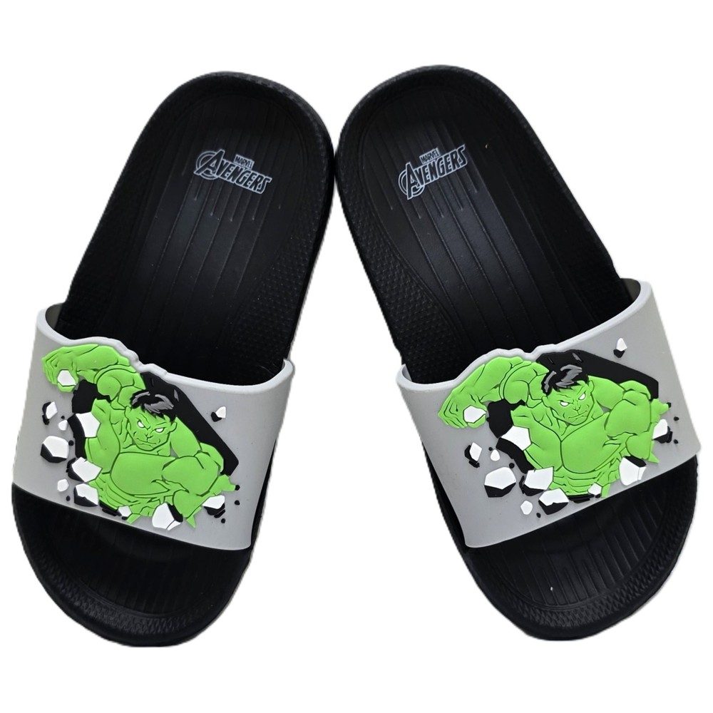 Avengers - Boy's Hulk Slip-On Sliders - Green