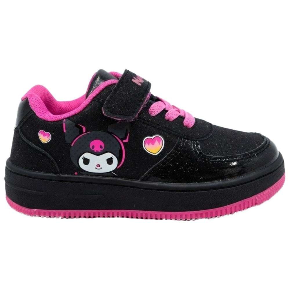 Kuromi - Girl's Hook And Loop Sneakers - Black