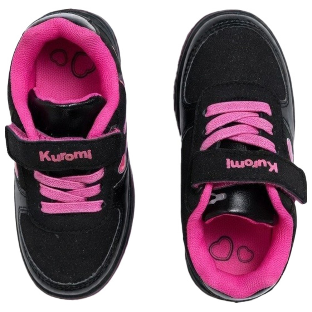 Kuromi - Girl's Hook And Loop Sneakers - Black