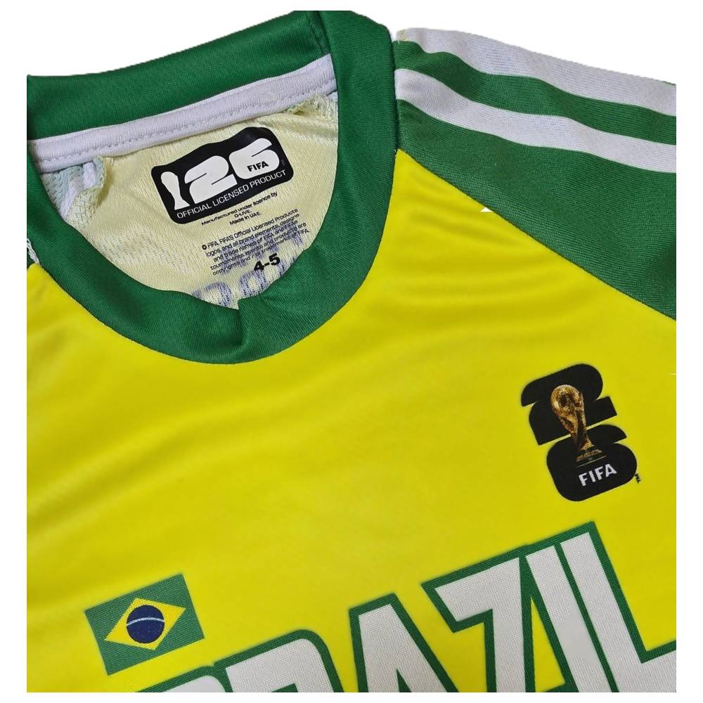 Fifa - Boy's Brazil Printed Sports T-Shirt - Yellow
