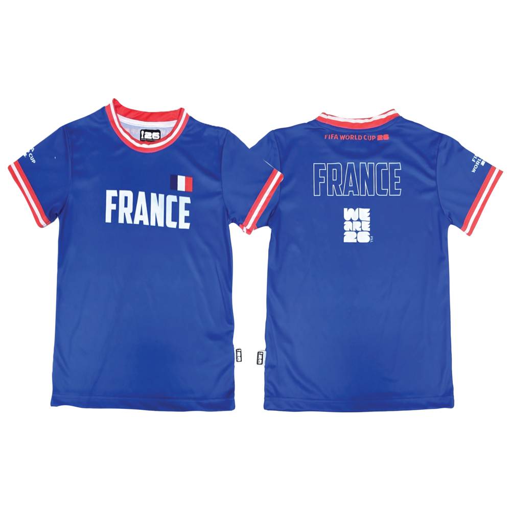 Fifa - Boy's France Printed Short Sleeves Sports T-Shirt - Blue