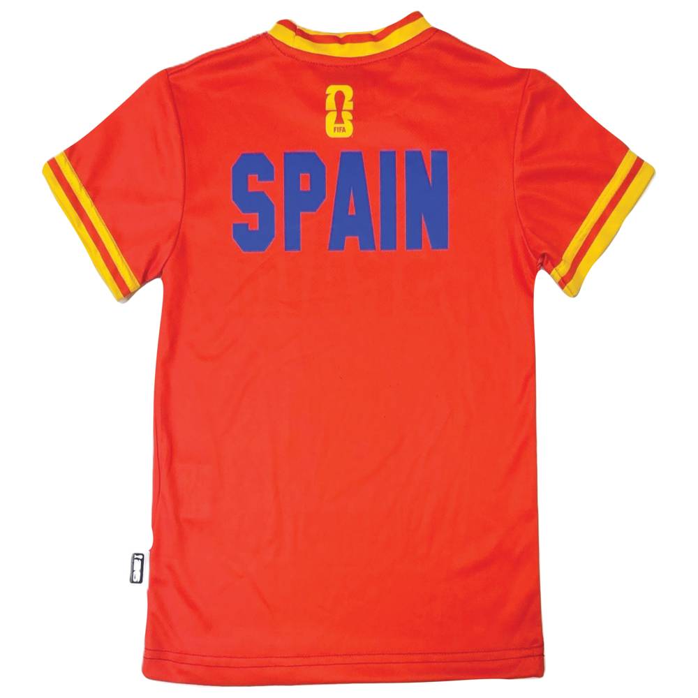 Fifa - Boy's Spain Printed Short Sleeves Sports T-Shirt - Red