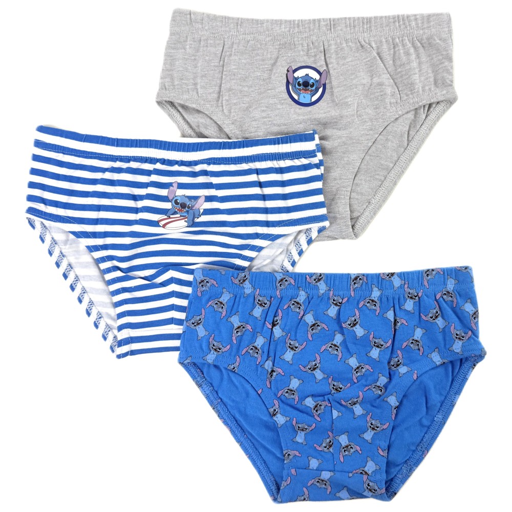 Lilo & Stitch - 3pc-Set - Boy's Printed Briefs - Blue/Grey