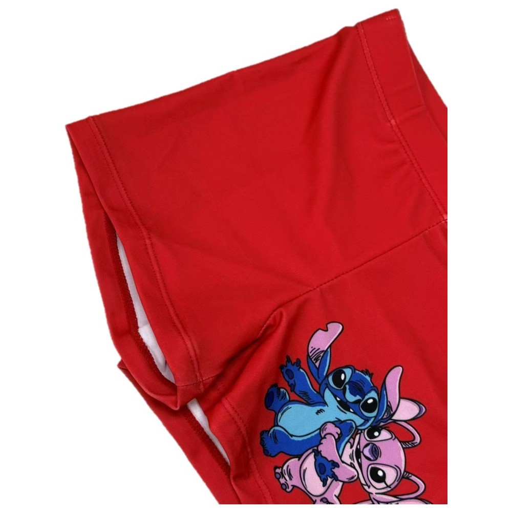 Lilo & Stitch - Boy's UPF 50 Printed Swim Shorts - Red
