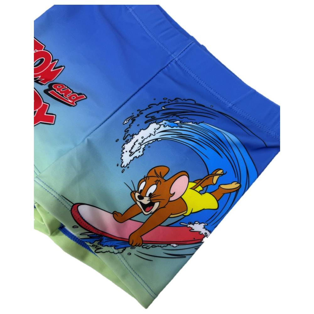 Tom & Jerry - Boy's UPF 50 Printed Swim Shorts - Blue