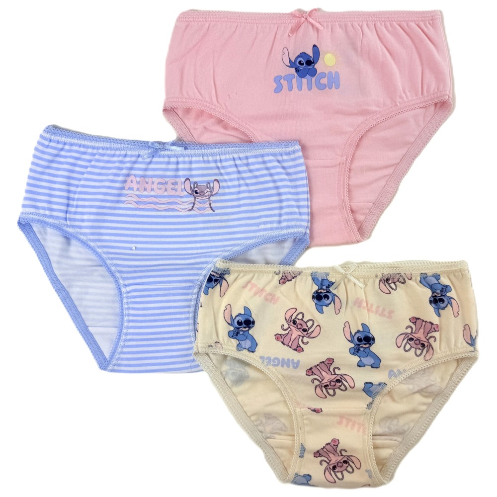 Lilo & Stitch - 3pc-Set - Girl's Stitch Printed Briefs With Bow Details