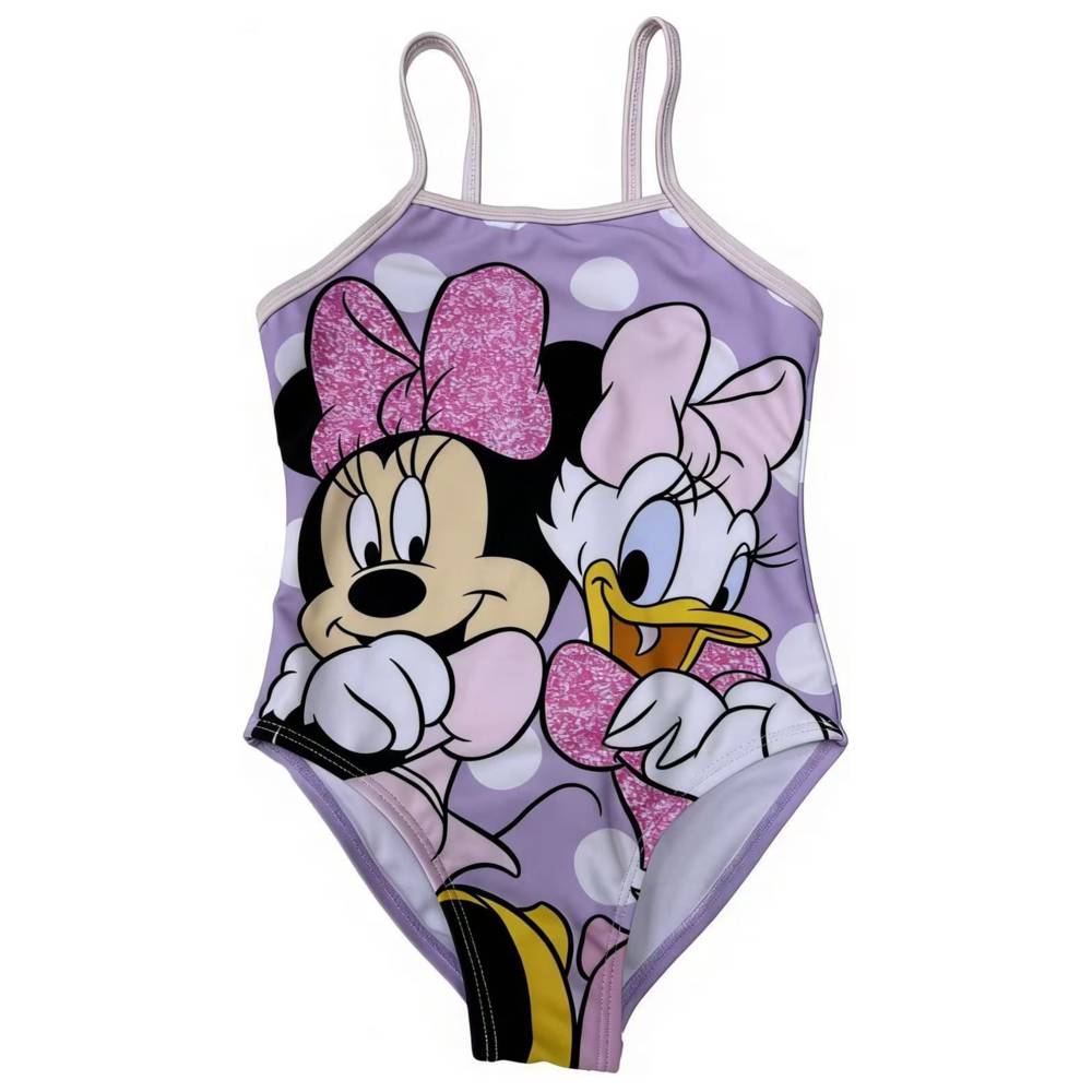 Minnie Mouse - Girl's UPF 50 Minnie And Daisy Printed Swimsuit - Lilac