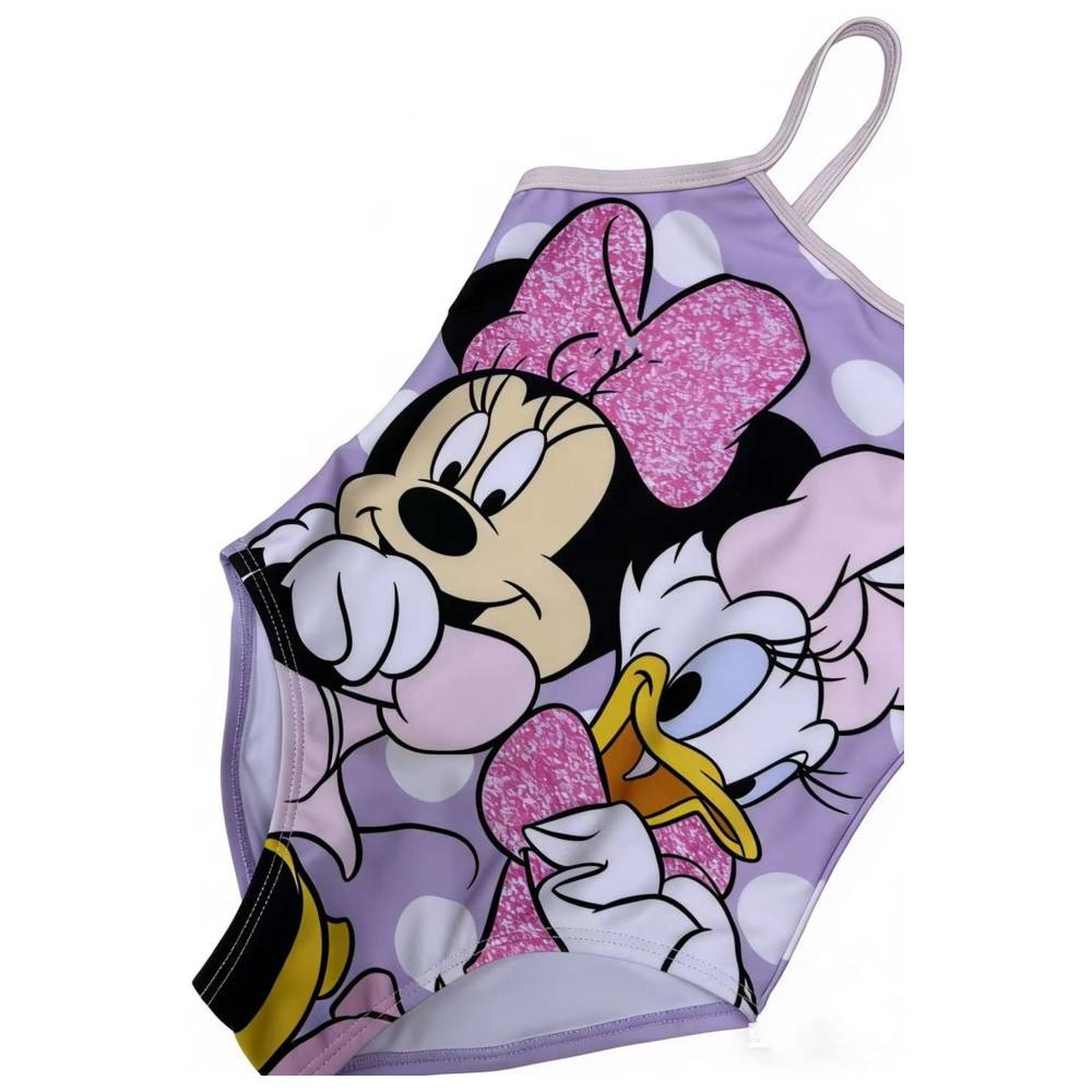 Minnie Mouse - Girl's UPF 50 Minnie And Daisy Printed Swimsuit - Lilac