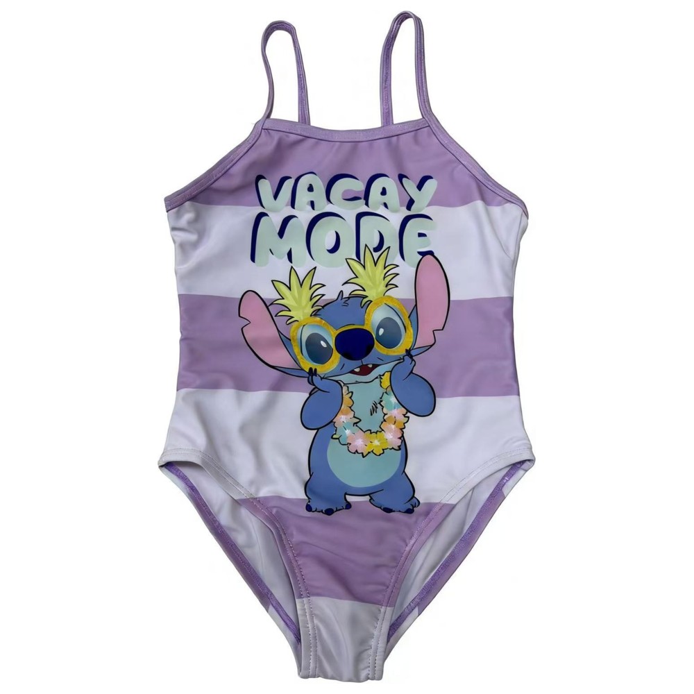 Stitch - Girl's UPF 50 Vacay Mode Printed Swimsuit - Purple