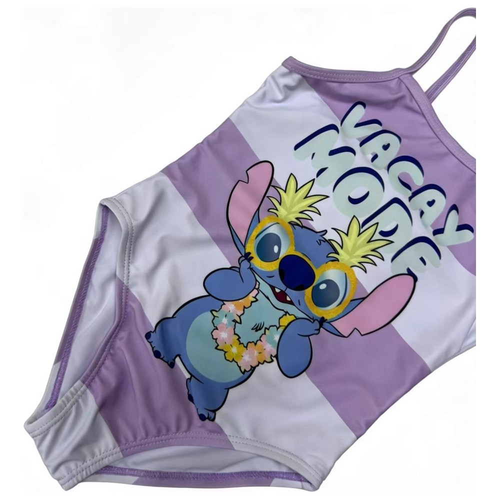 Stitch - Girl's UPF 50 Vacay Mode Printed Swimsuit - Purple