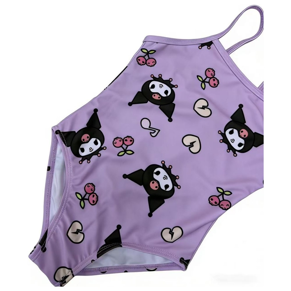 Kuromi - Girl's UPF 50 Swimwear - Purple