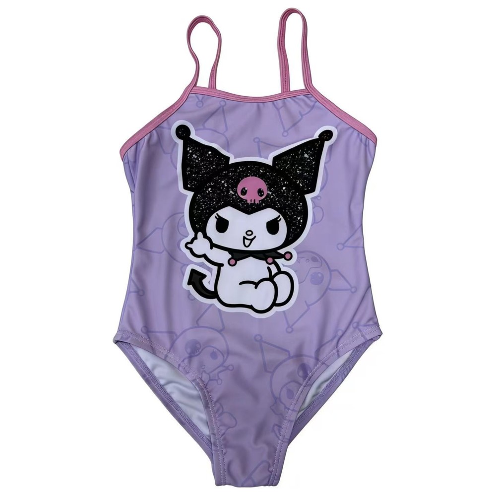 Kuromi - Girl's UPF 50 Printed Swimwear - Purple