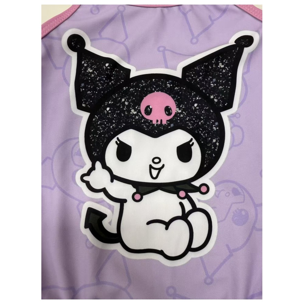 Kuromi - Girl's UPF 50 Printed Swimwear - Purple