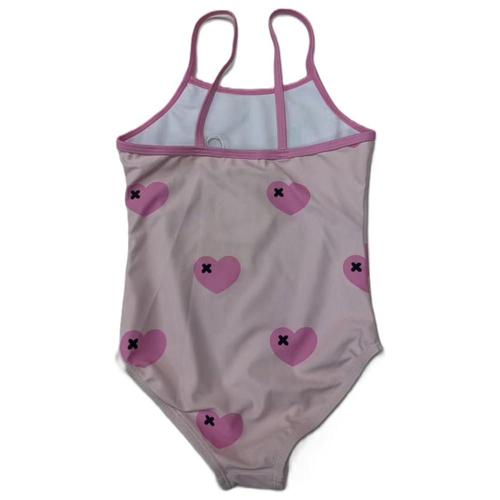 Kuromi - Girl's UPF 50 Heart Printed Swimwear - Pink