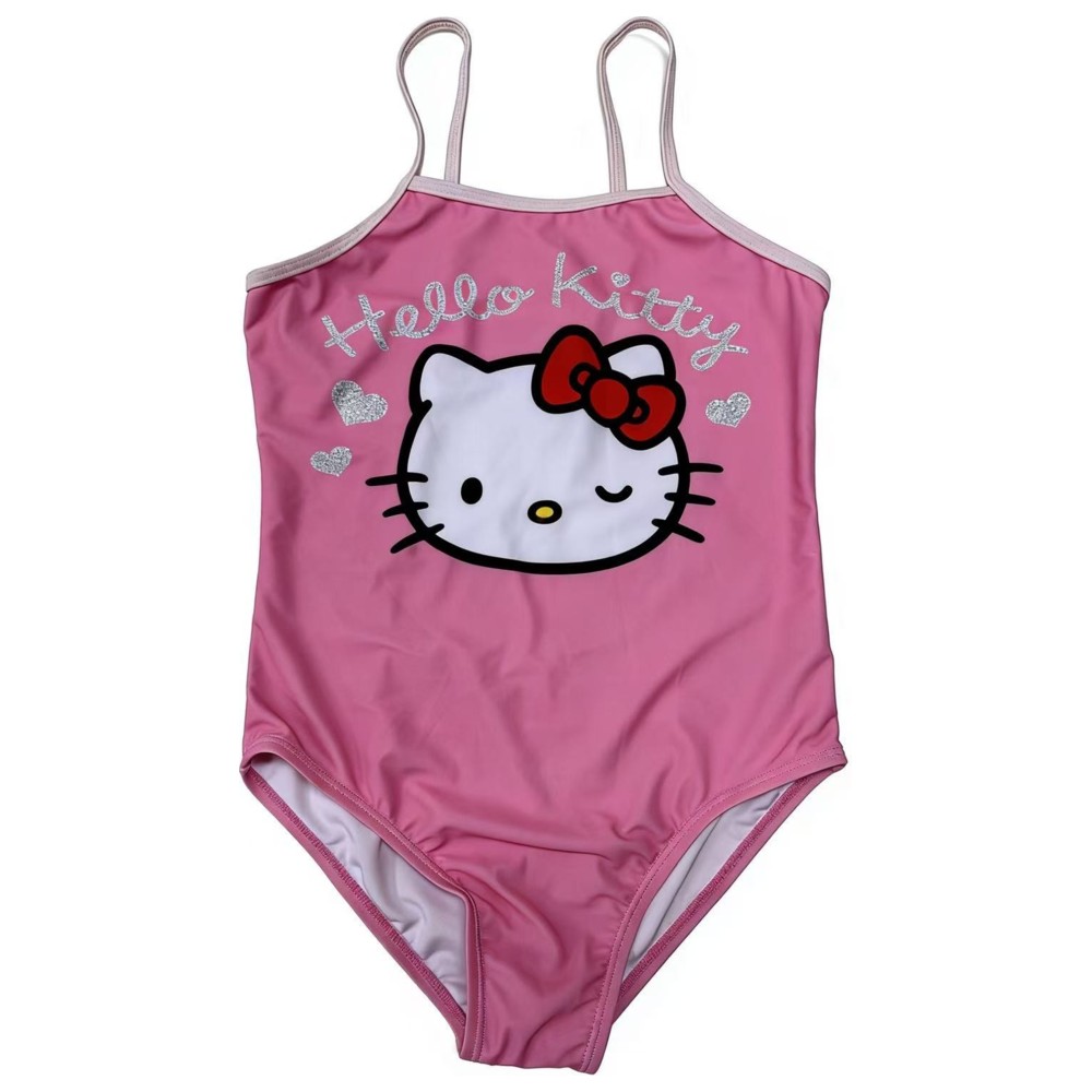 Hello Kitty - Girl's UPF 50 Swimsuit - Pink