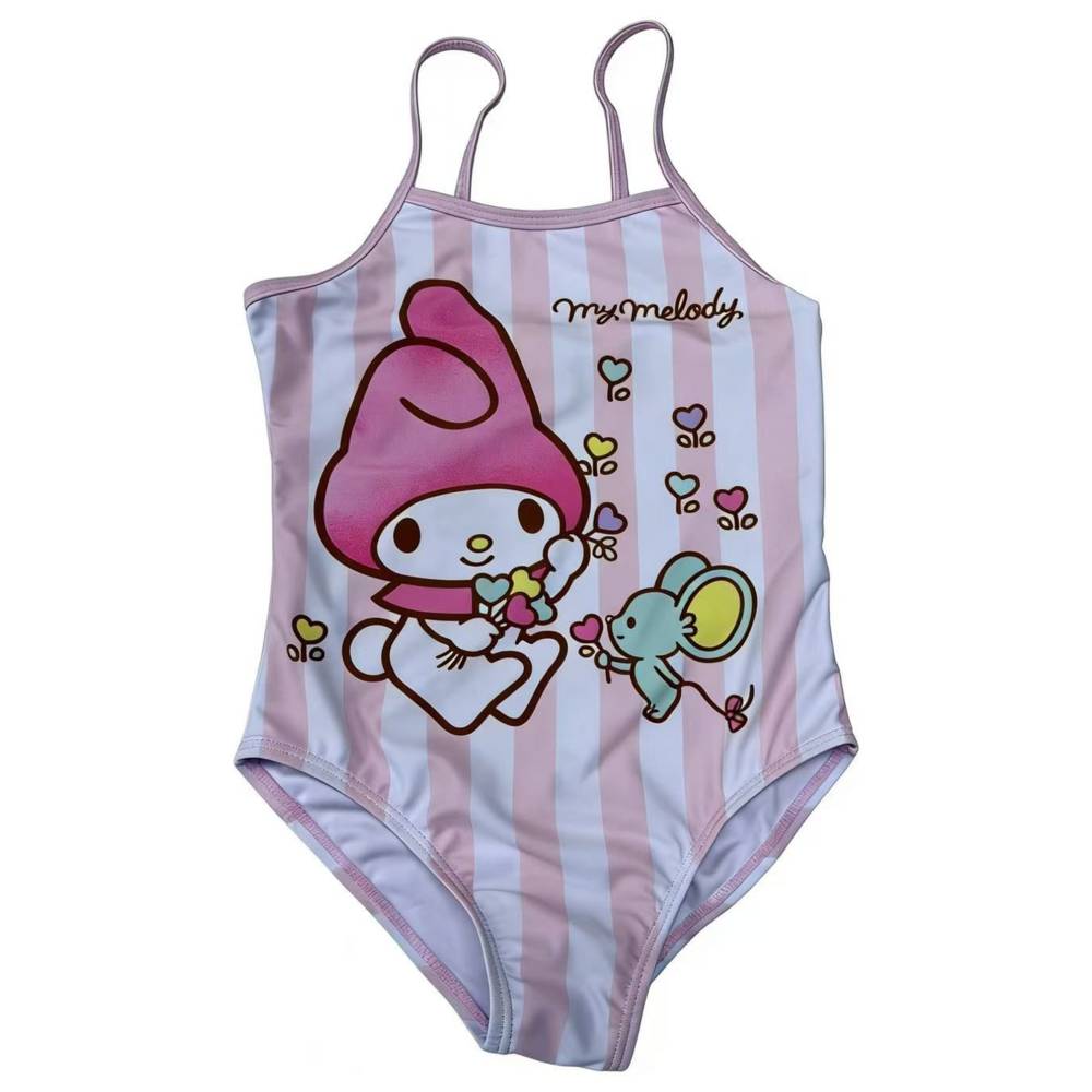 My Melody - Girl's UPF 50 Striped Swimsuit