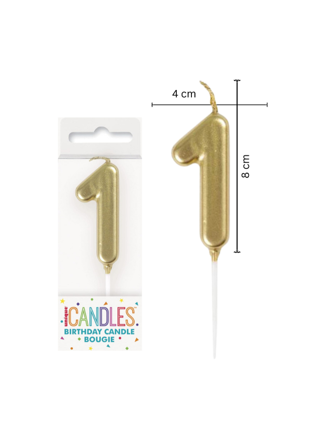 Unique - Number 1 Candle - Gold