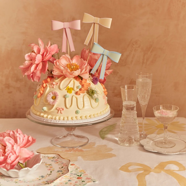 Meri Meri - Pastel Bow Cake Toppers Pack Of 3