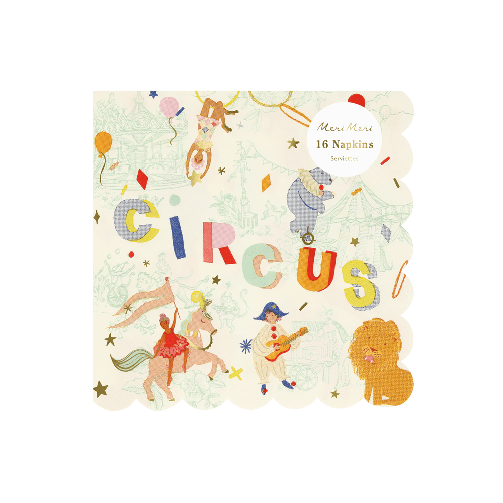 Meri Meri - 3-Ply Circus Large Napkins - Multicolor - 16 Pcs