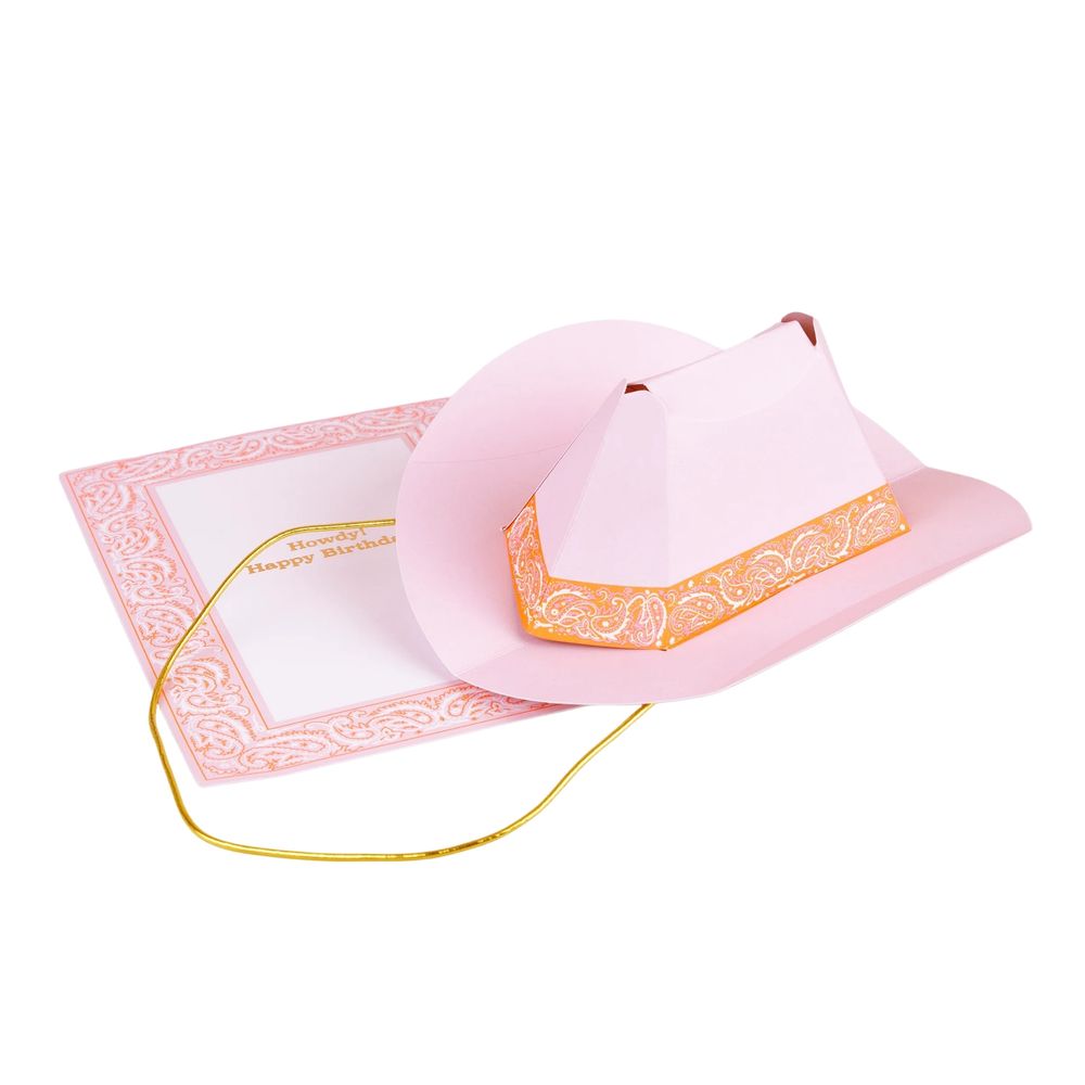 Meri Meri - Pop-Up Western Hat Birthday Card - Pink