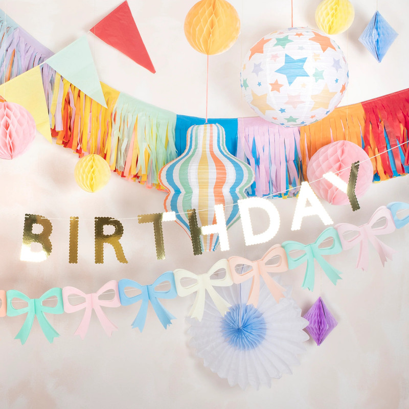 Meri Meri - Bright Tissue Flag Garlands - 3.7 m